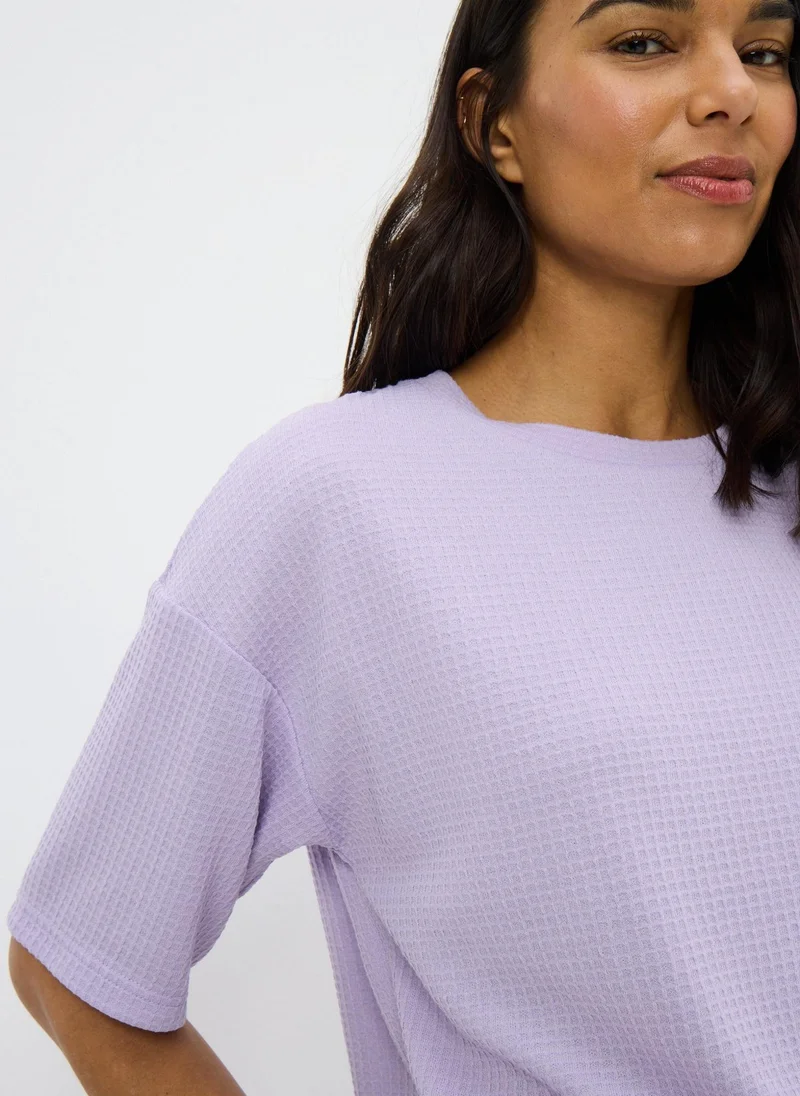 ماتلان Lilac Waffle Wide Leg Pyjama Set